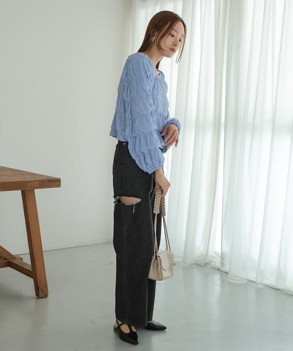 シャーリングトップス