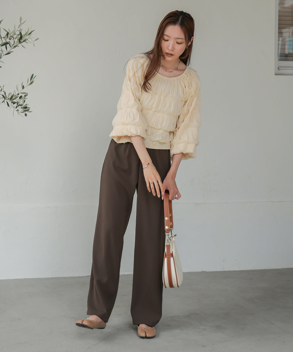 シャーリングトップス