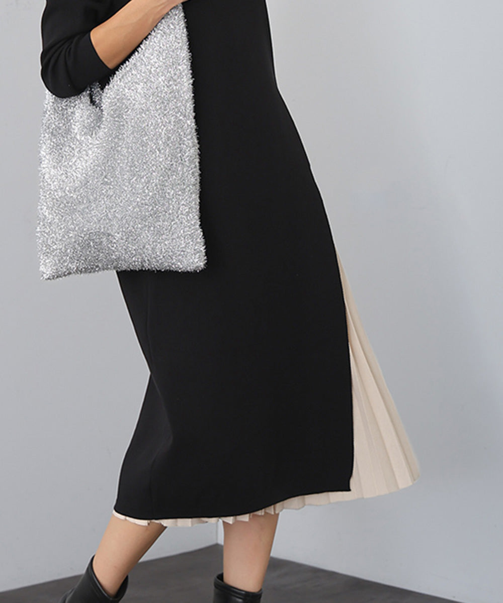 ベルト付きニットワンピース