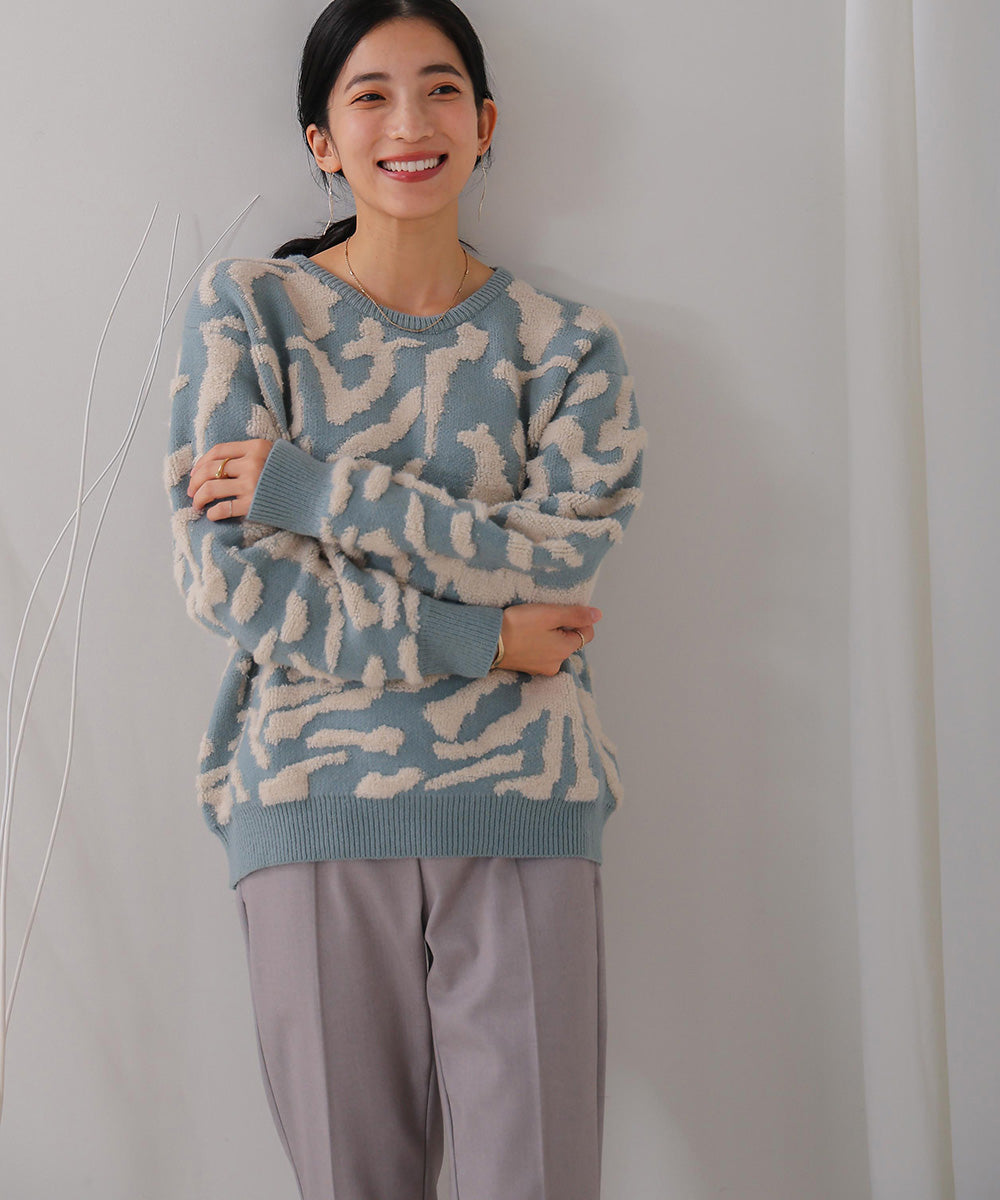 ゼブラ柄ニット