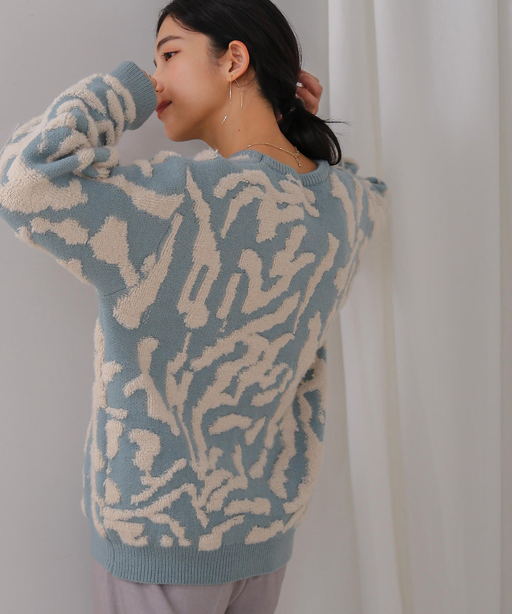 ゼブラ柄ニット