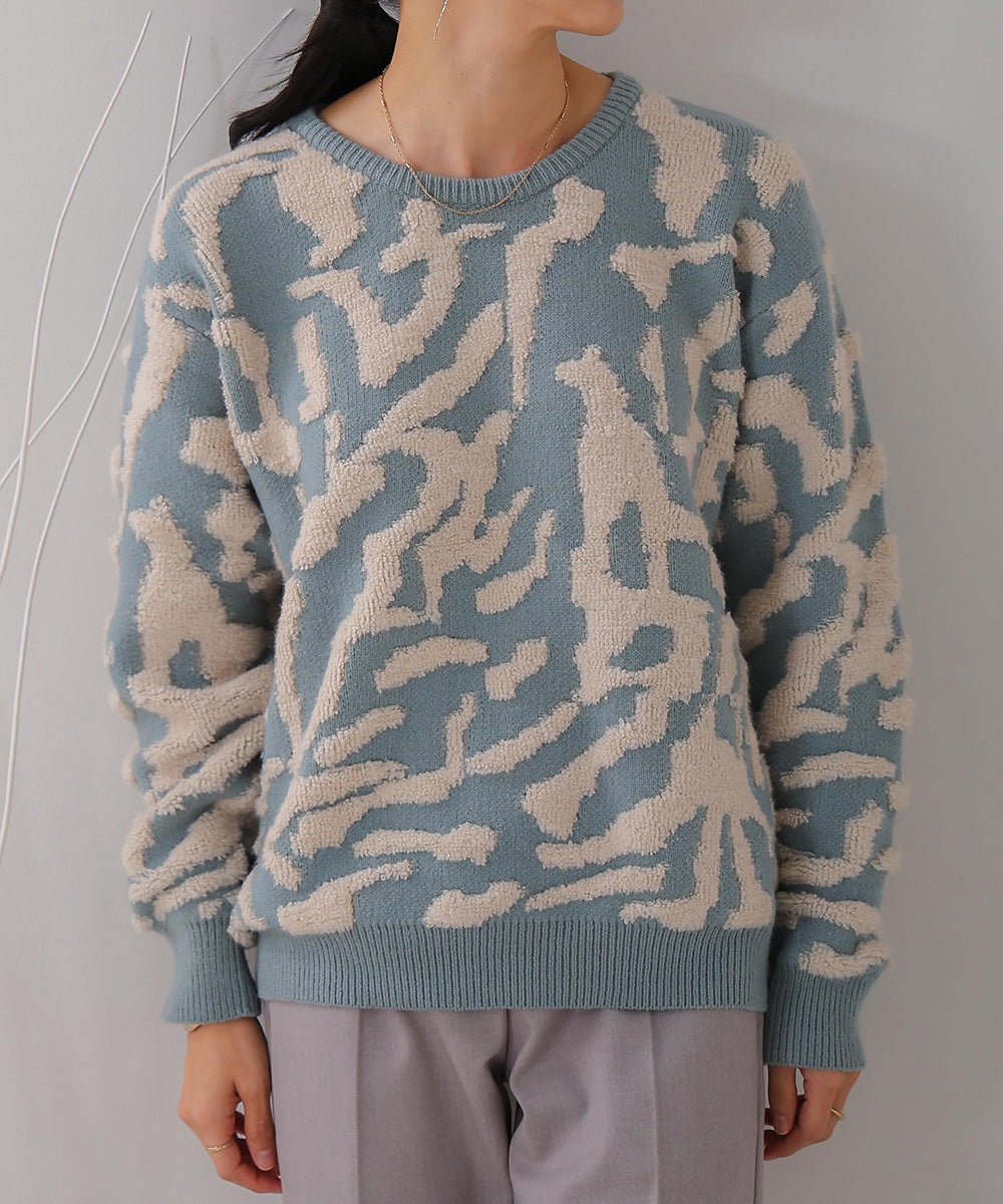 ゼブラ柄ニット