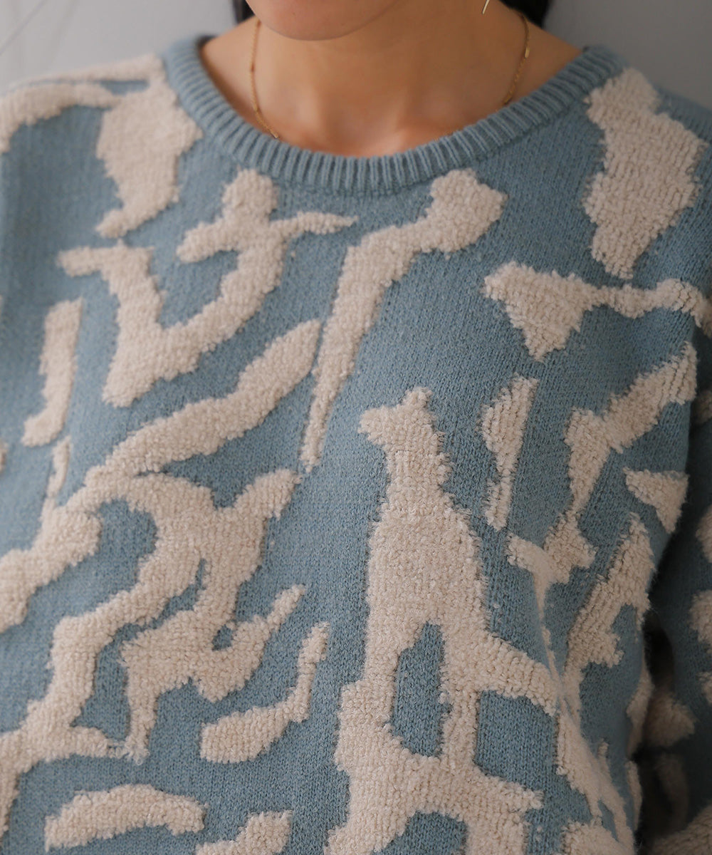 ゼブラ柄ニット