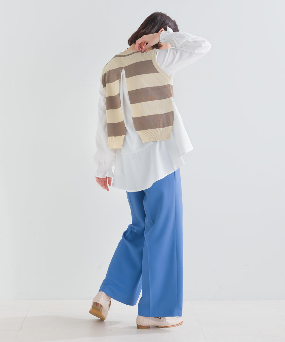 ニットベストセットブラウス