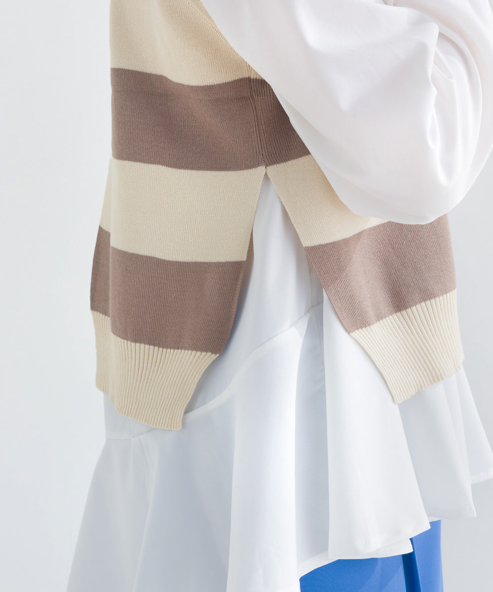 ニットベストセットブラウス