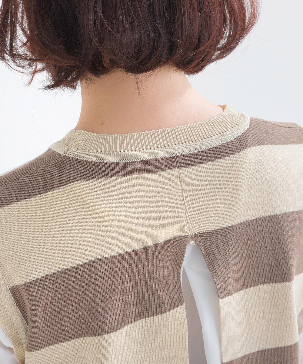 ニットベストセットブラウス