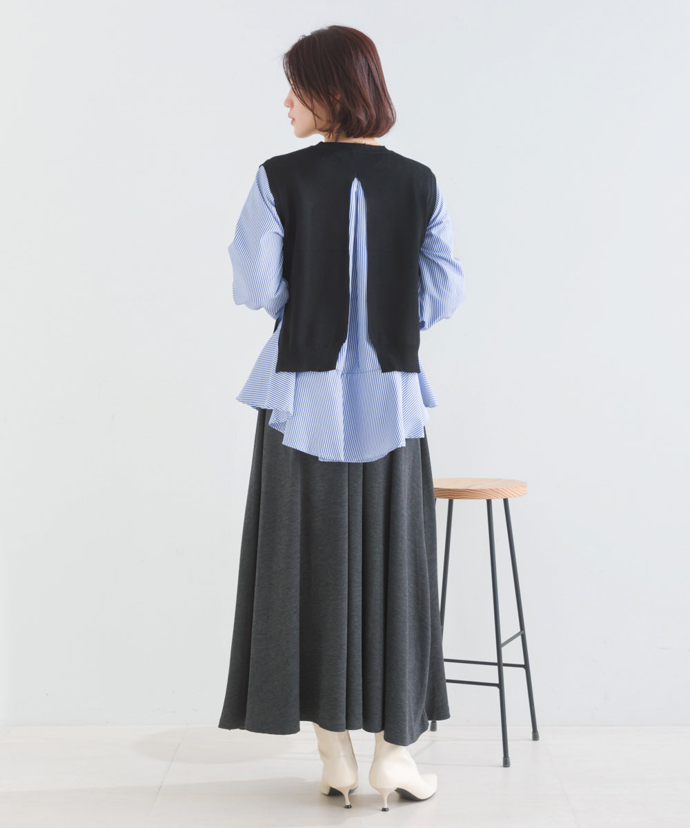 ニットベストセットブラウス