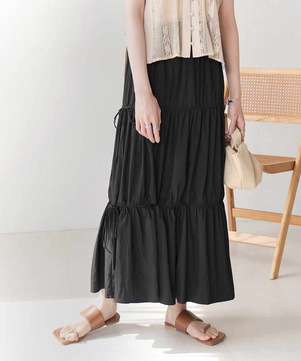 リボンティアードスカート