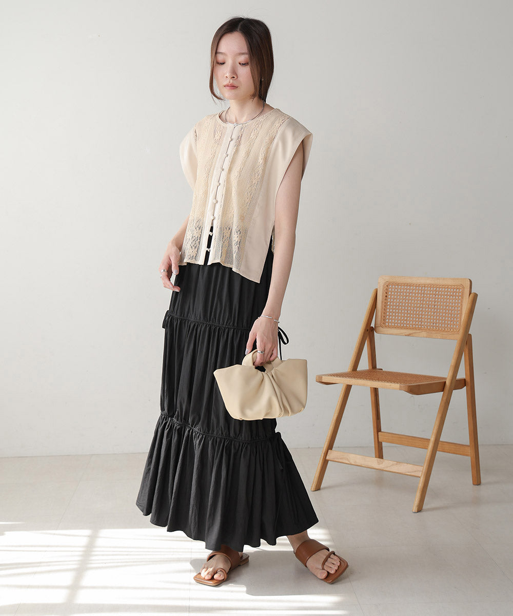 リボンティアードスカート