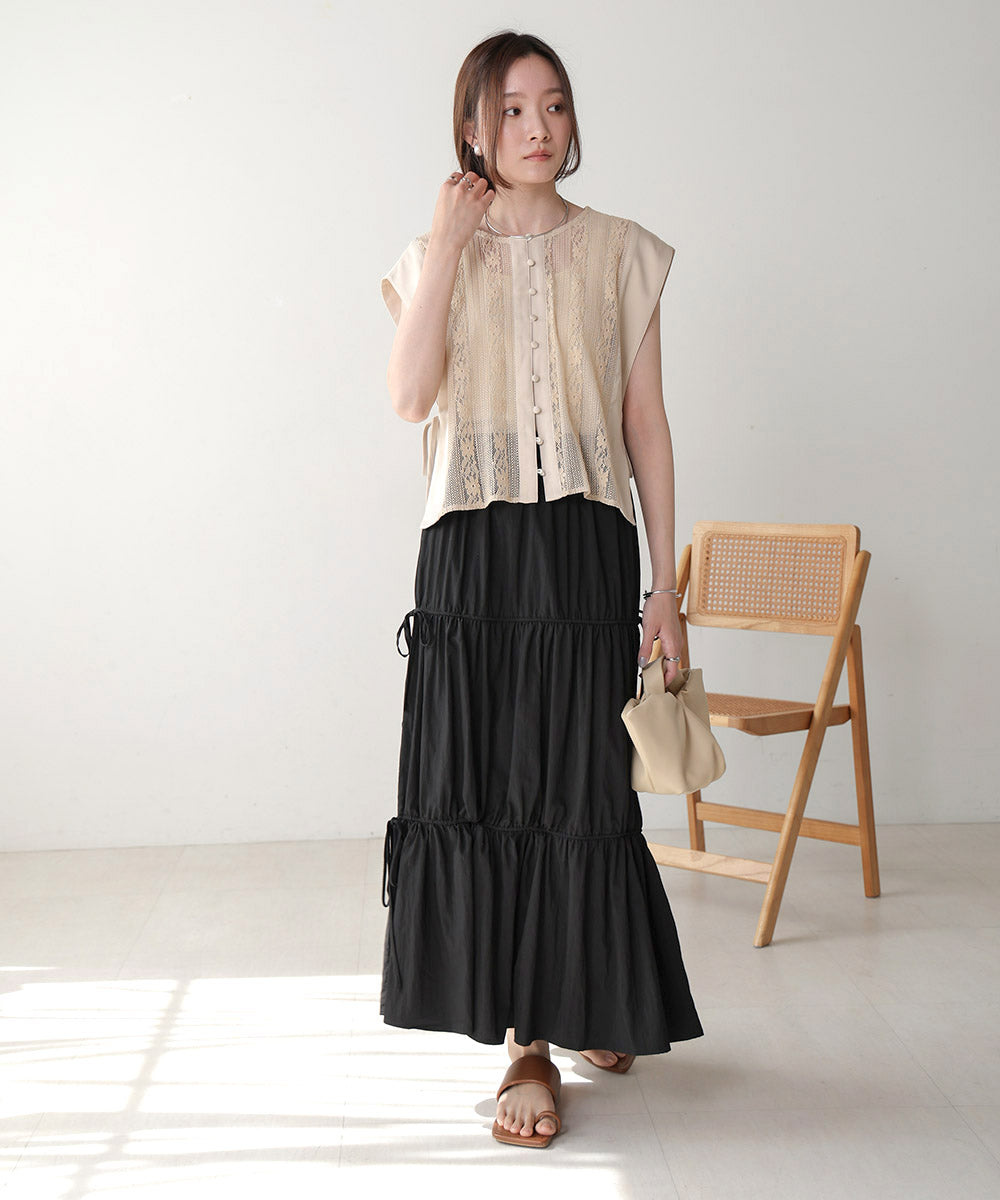 リボンティアードスカート