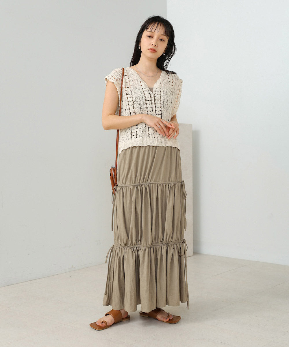 リボンティアードスカート