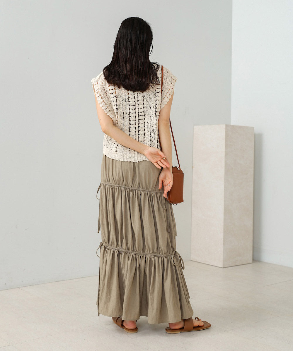 リボンティアードスカート