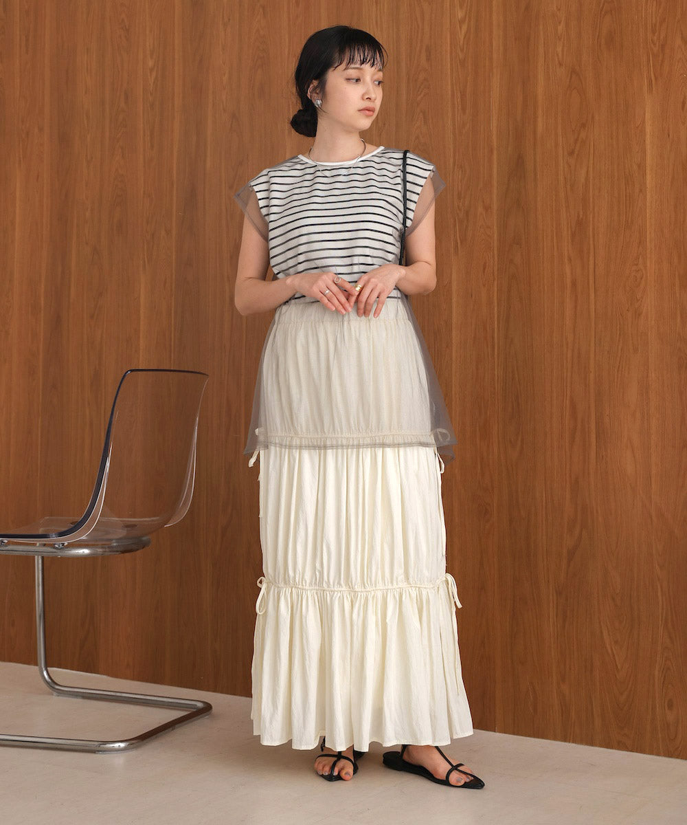 リボンティアードスカート