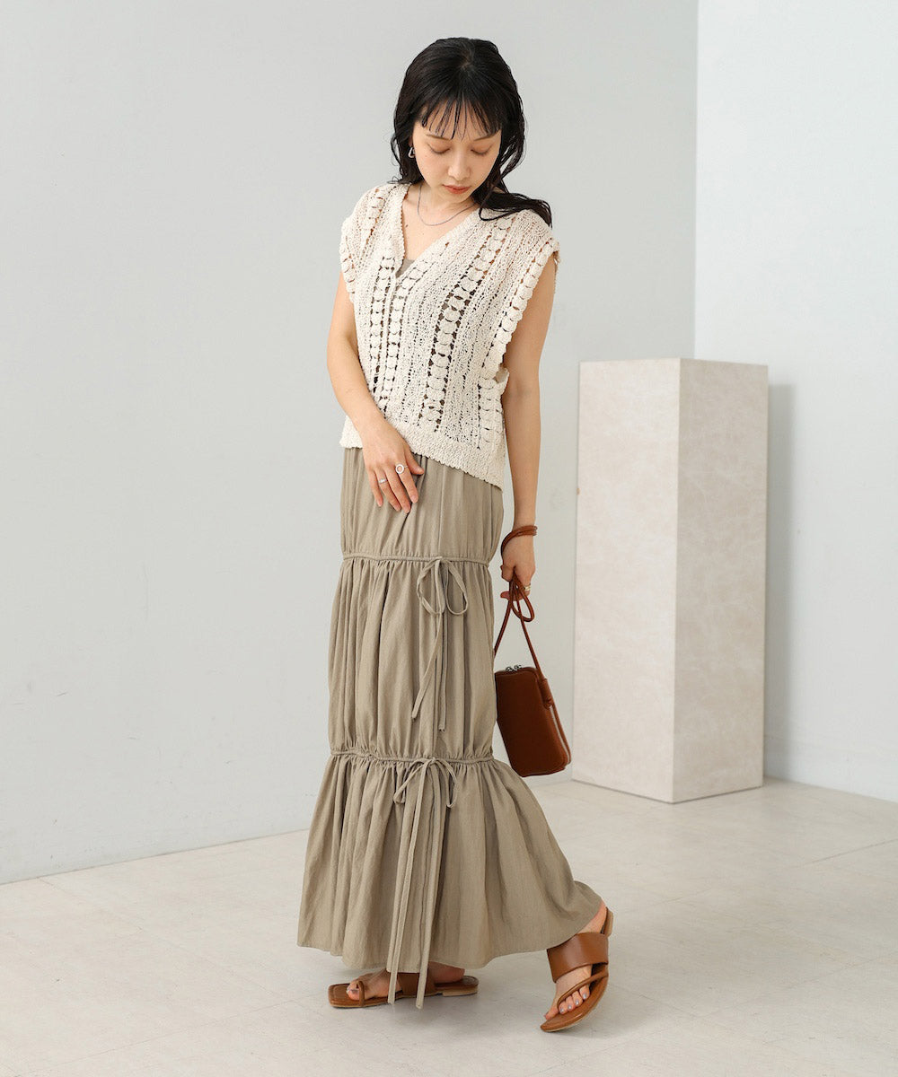 リボンティアードスカート