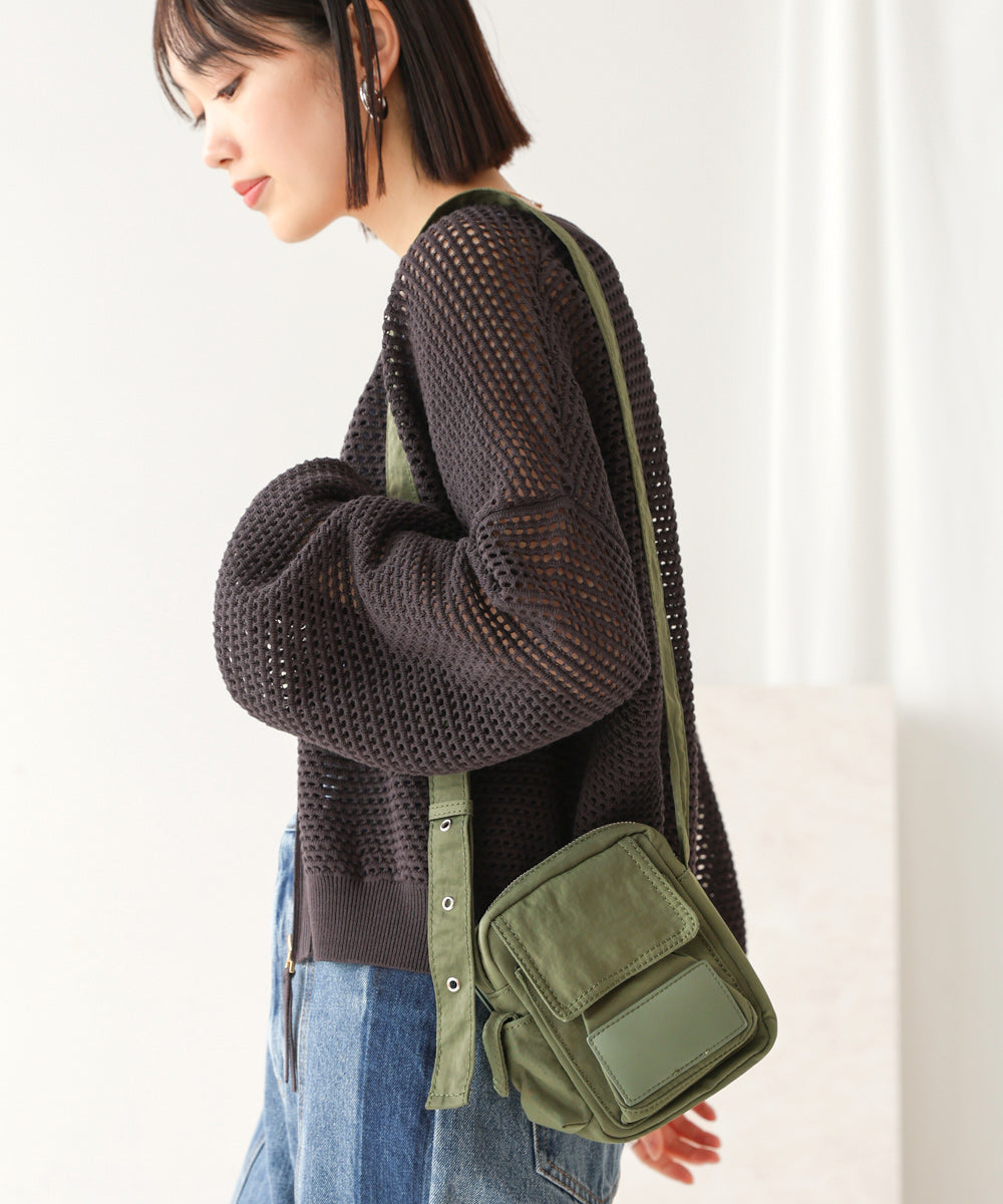 【WEB限定】ナイロン合皮切替ミニバッグ