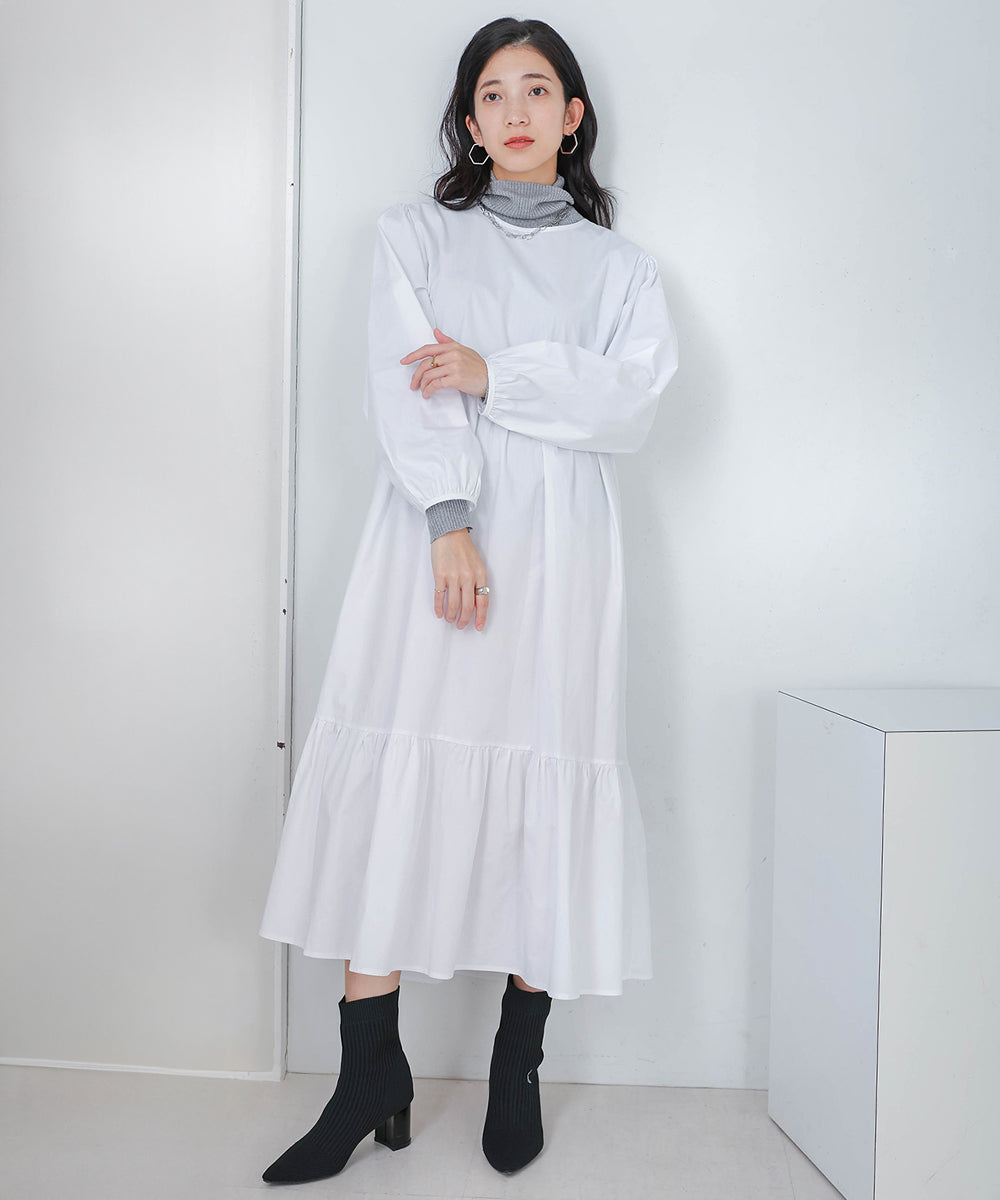 【WEB限定】ギャザー切替ワンピース