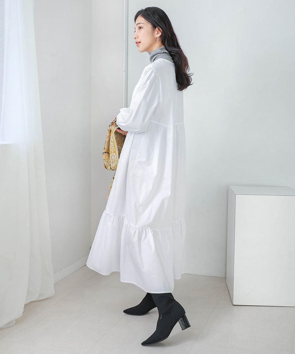 【WEB限定】ギャザー切替ワンピース
