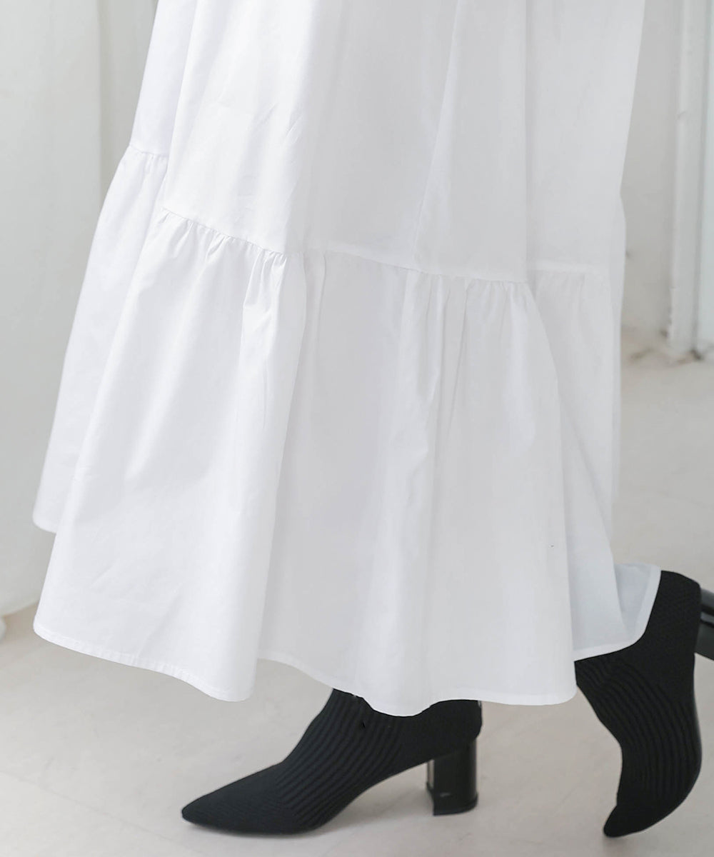 【WEB限定】ギャザー切替ワンピース