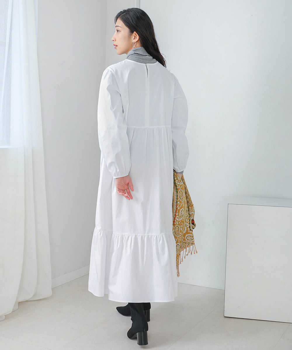 【WEB限定】ギャザー切替ワンピース