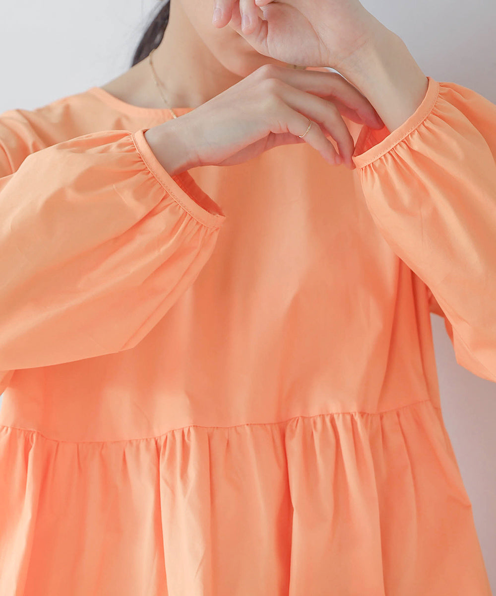【WEB限定】ギャザー切替ワンピース