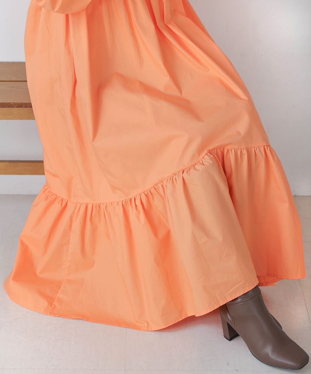 【WEB限定】ギャザー切替ワンピース