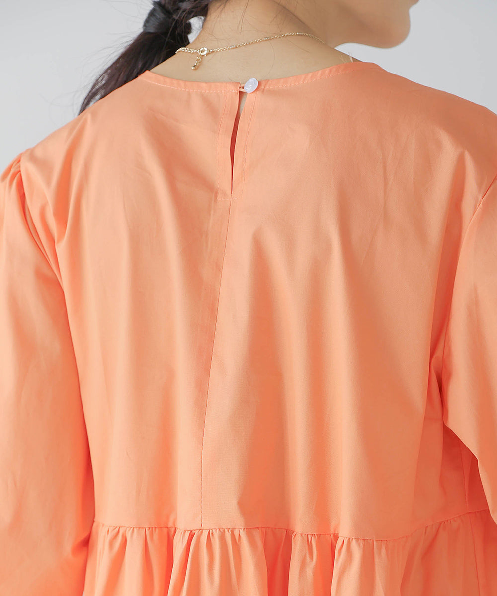 【WEB限定】ギャザー切替ワンピース