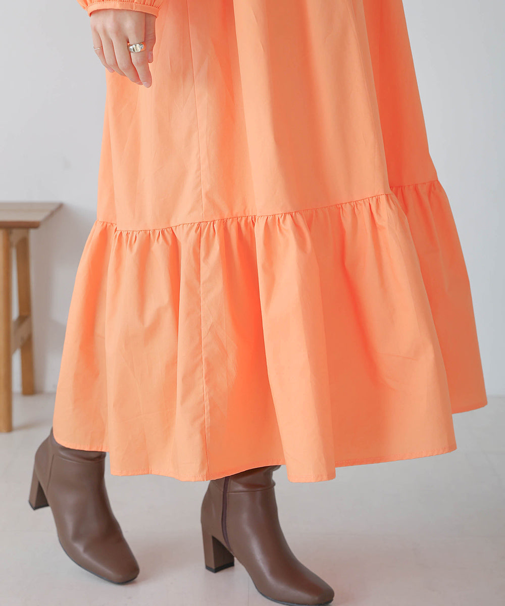 【WEB限定】ギャザー切替ワンピース