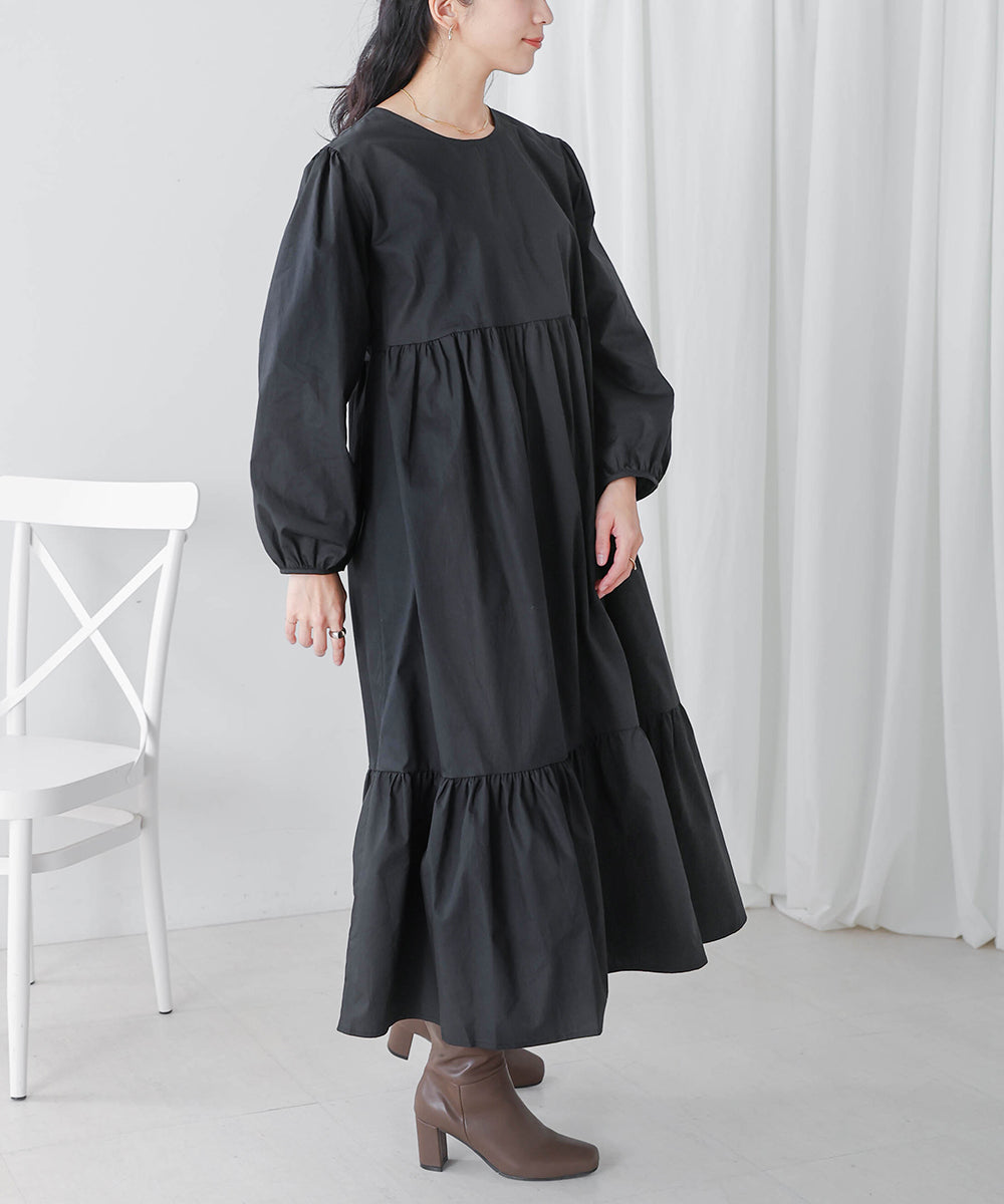 【WEB限定】ギャザー切替ワンピース