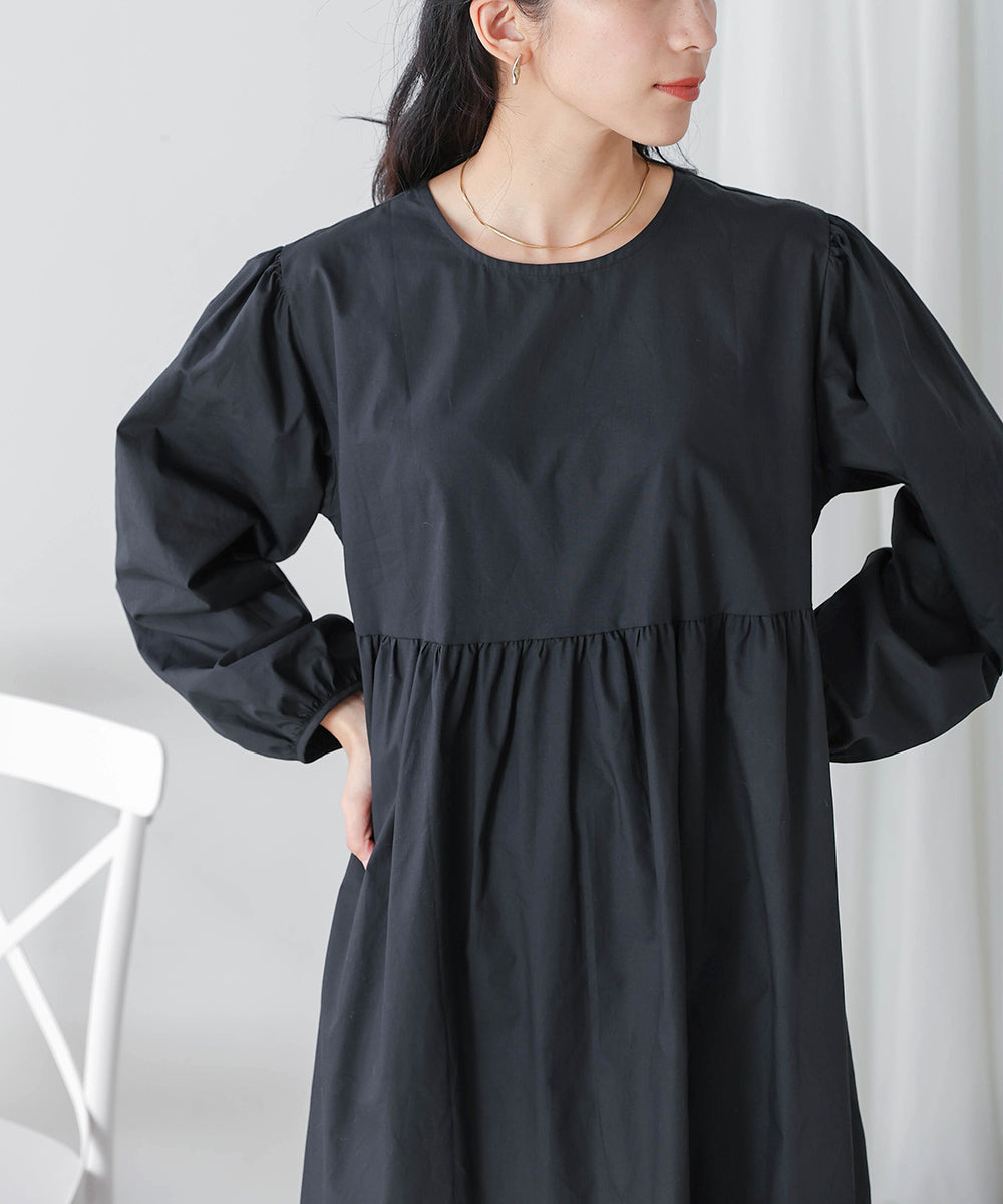 【WEB限定】ギャザー切替ワンピース