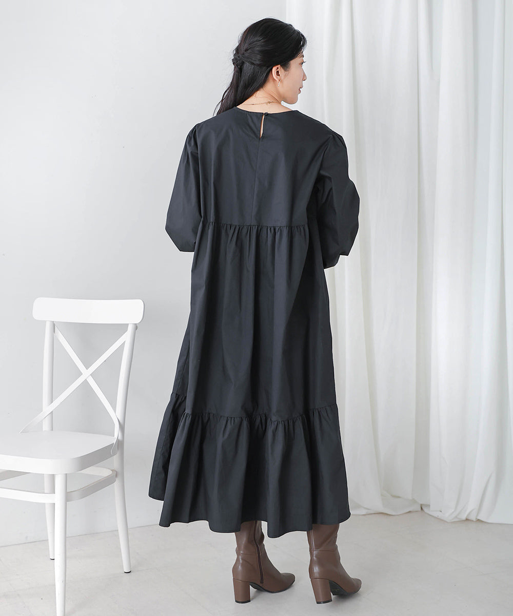 【WEB限定】ギャザー切替ワンピース