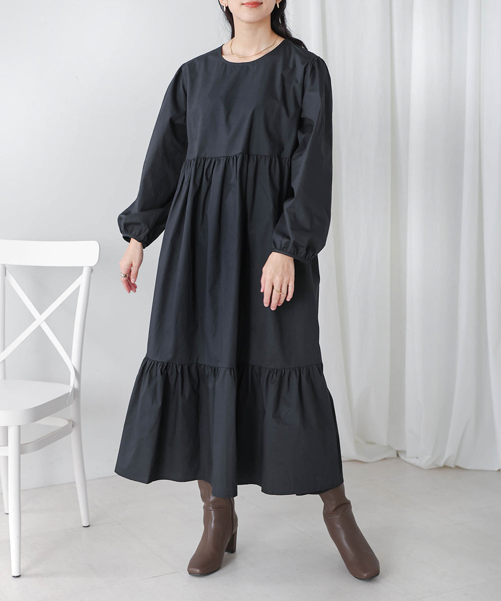 【WEB限定】ギャザー切替ワンピース