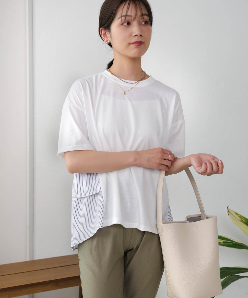 【WEB限定】ストライプドッキングティアードプルオーバー