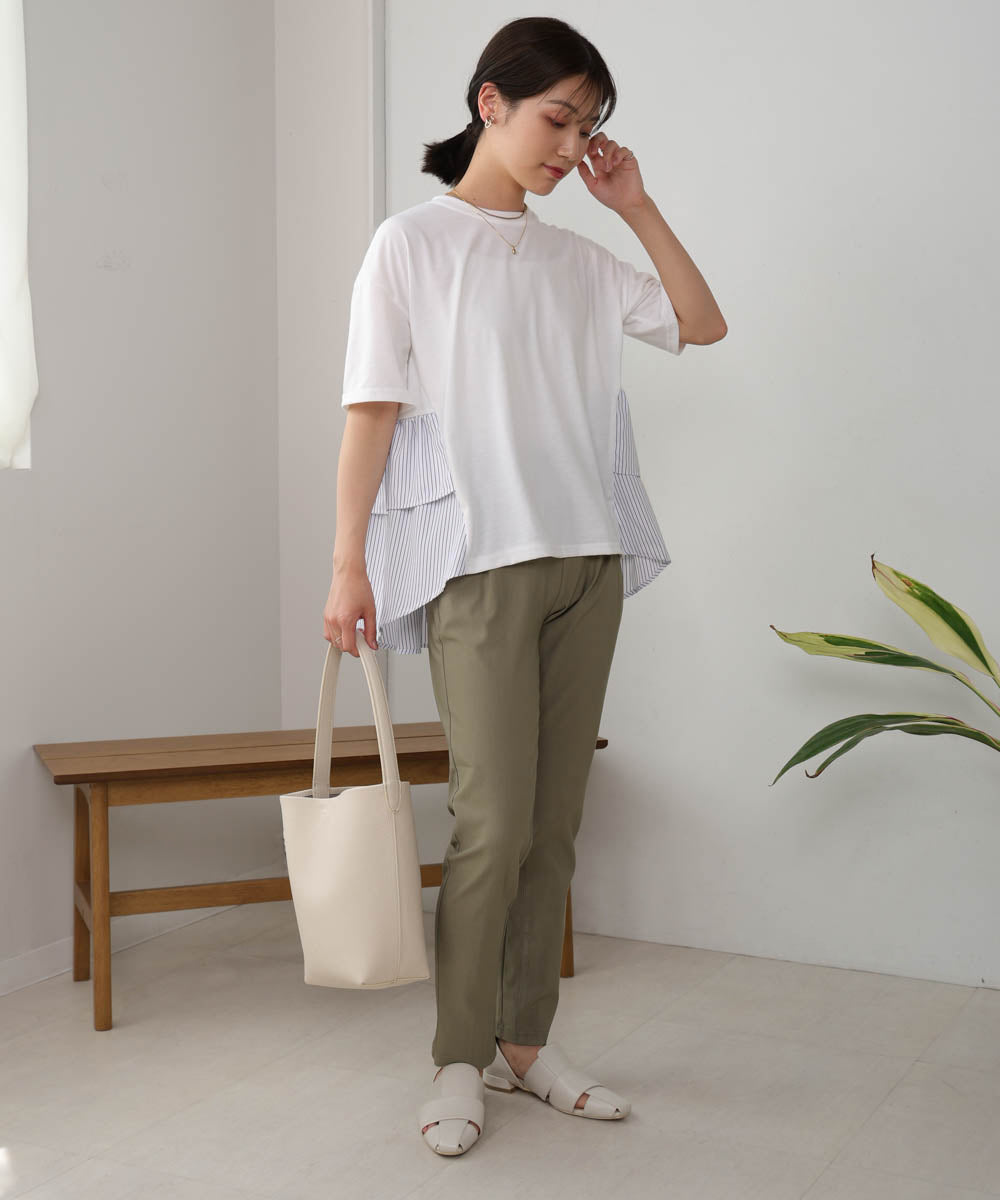 【WEB限定】ストライプドッキングティアードプルオーバー