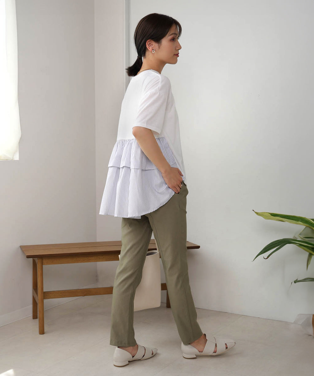 【WEB限定】ストライプドッキングティアードプルオーバー