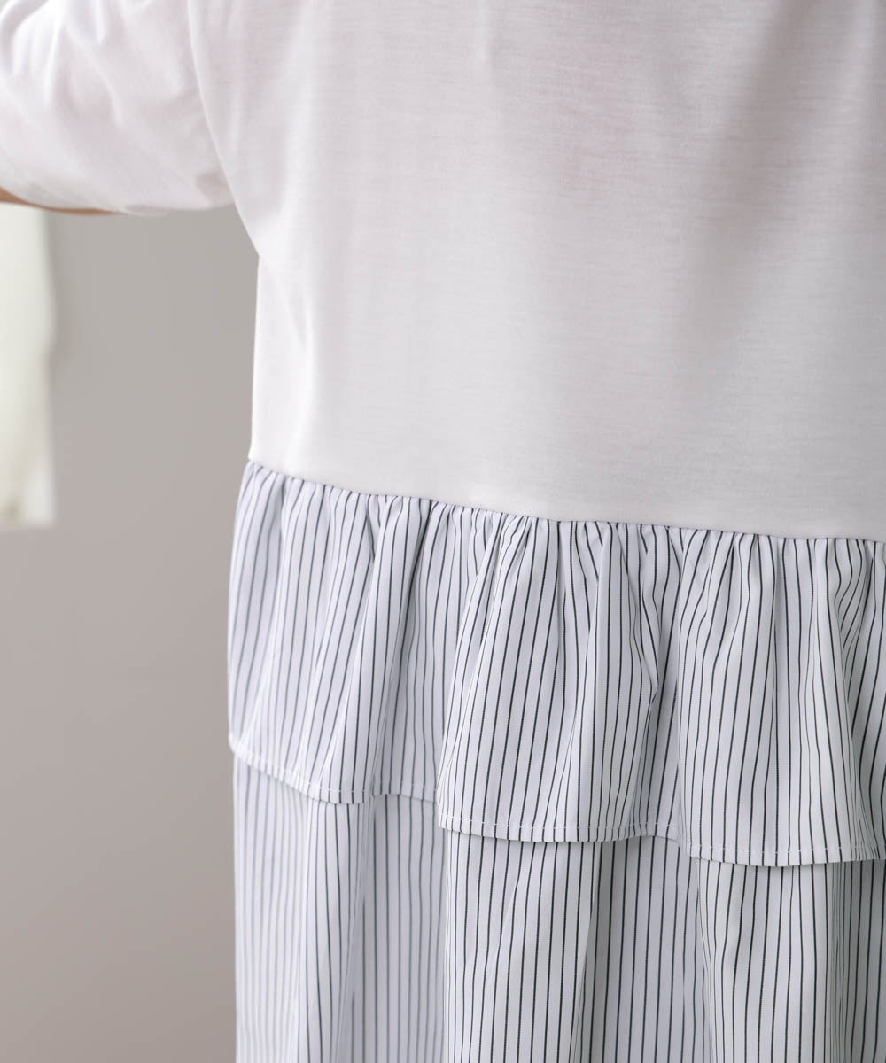 【WEB限定】ストライプドッキングティアードプルオーバー