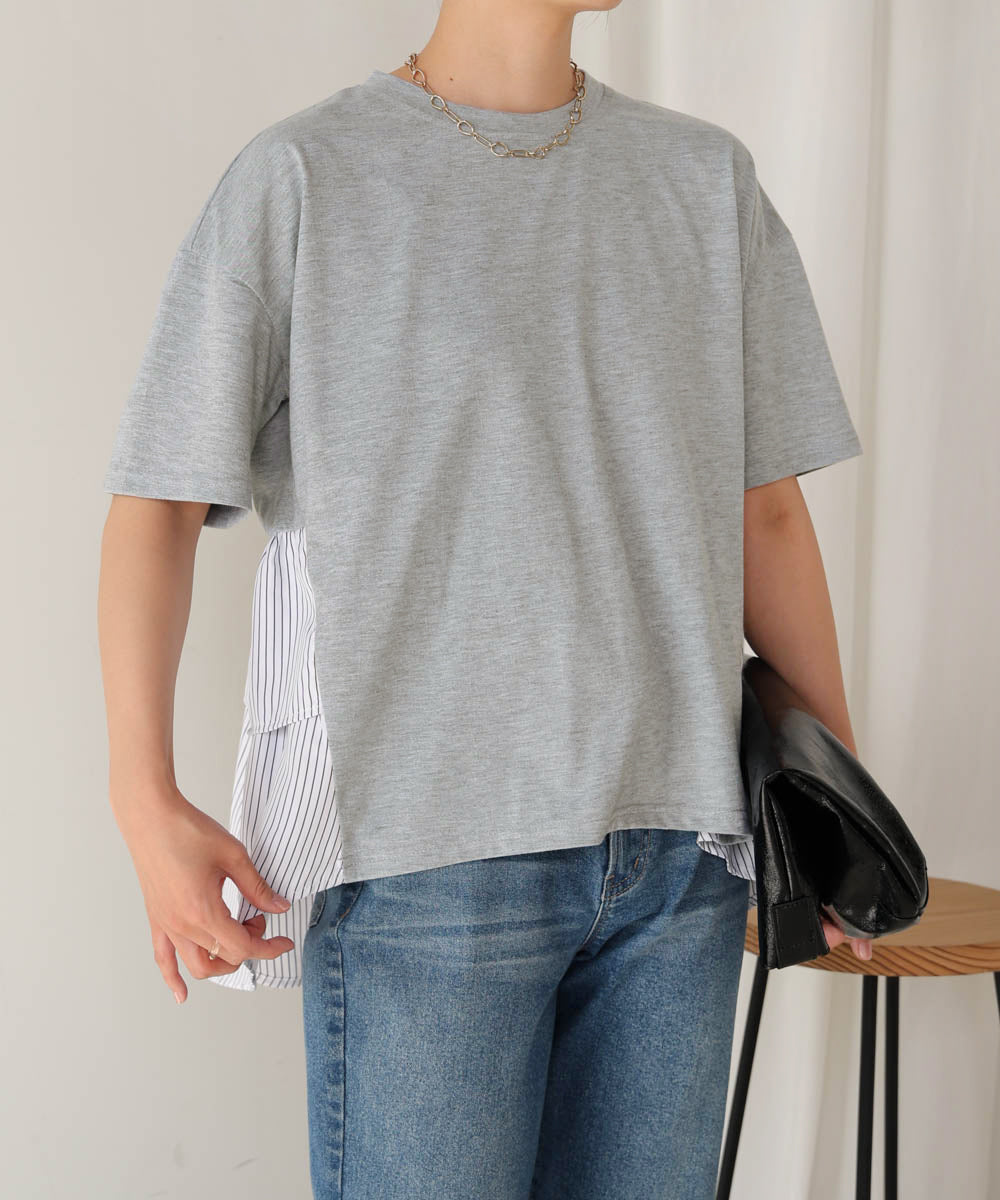 【WEB限定】ストライプドッキングティアードプルオーバー