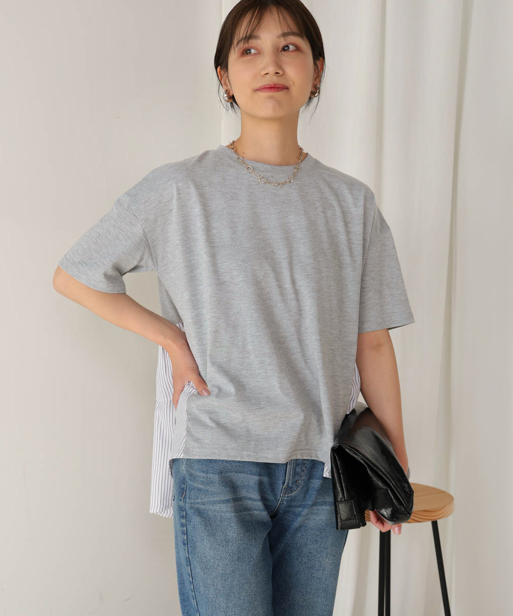 【WEB限定】ストライプドッキングティアードプルオーバー