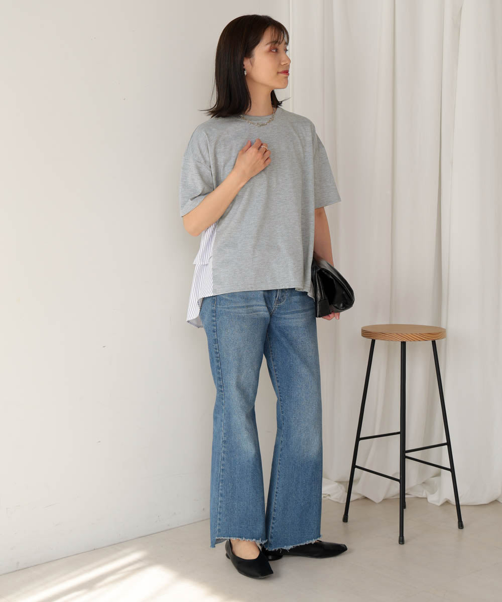 【WEB限定】ストライプドッキングティアードプルオーバー