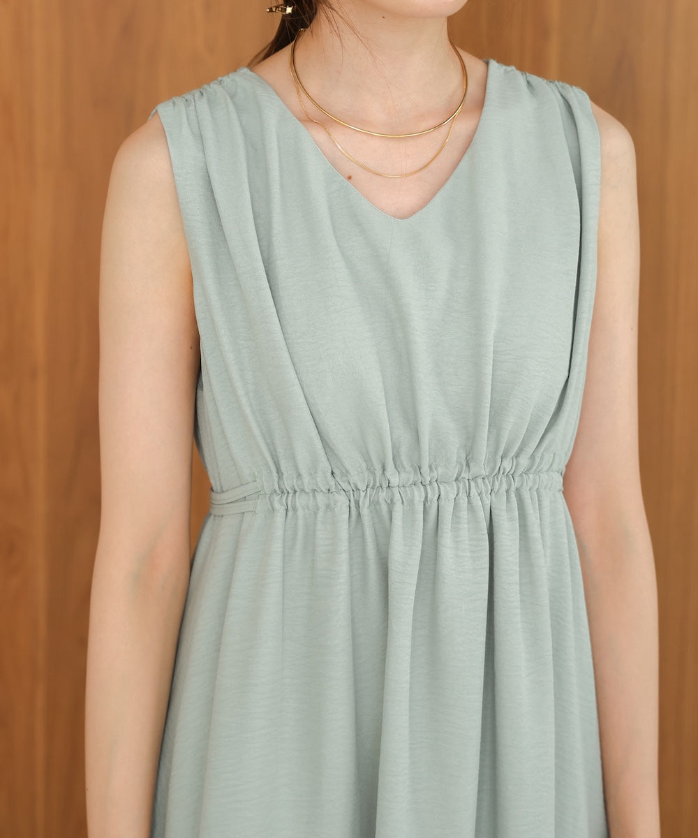 【S・Mサイズ展開あり】ノースリーブティアードギャザーワンピース