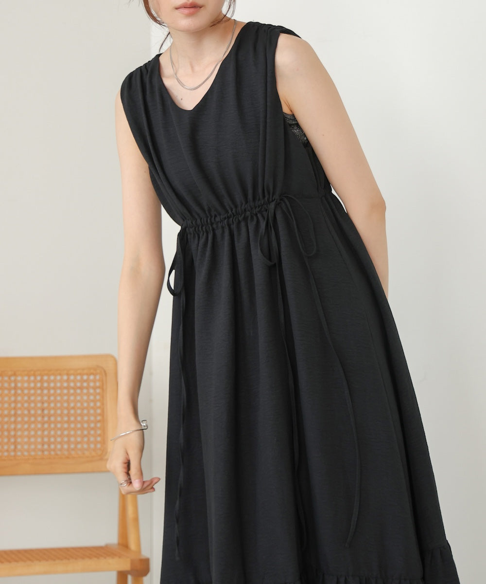 【S・Mサイズ展開あり】ノースリーブティアードギャザーワンピース