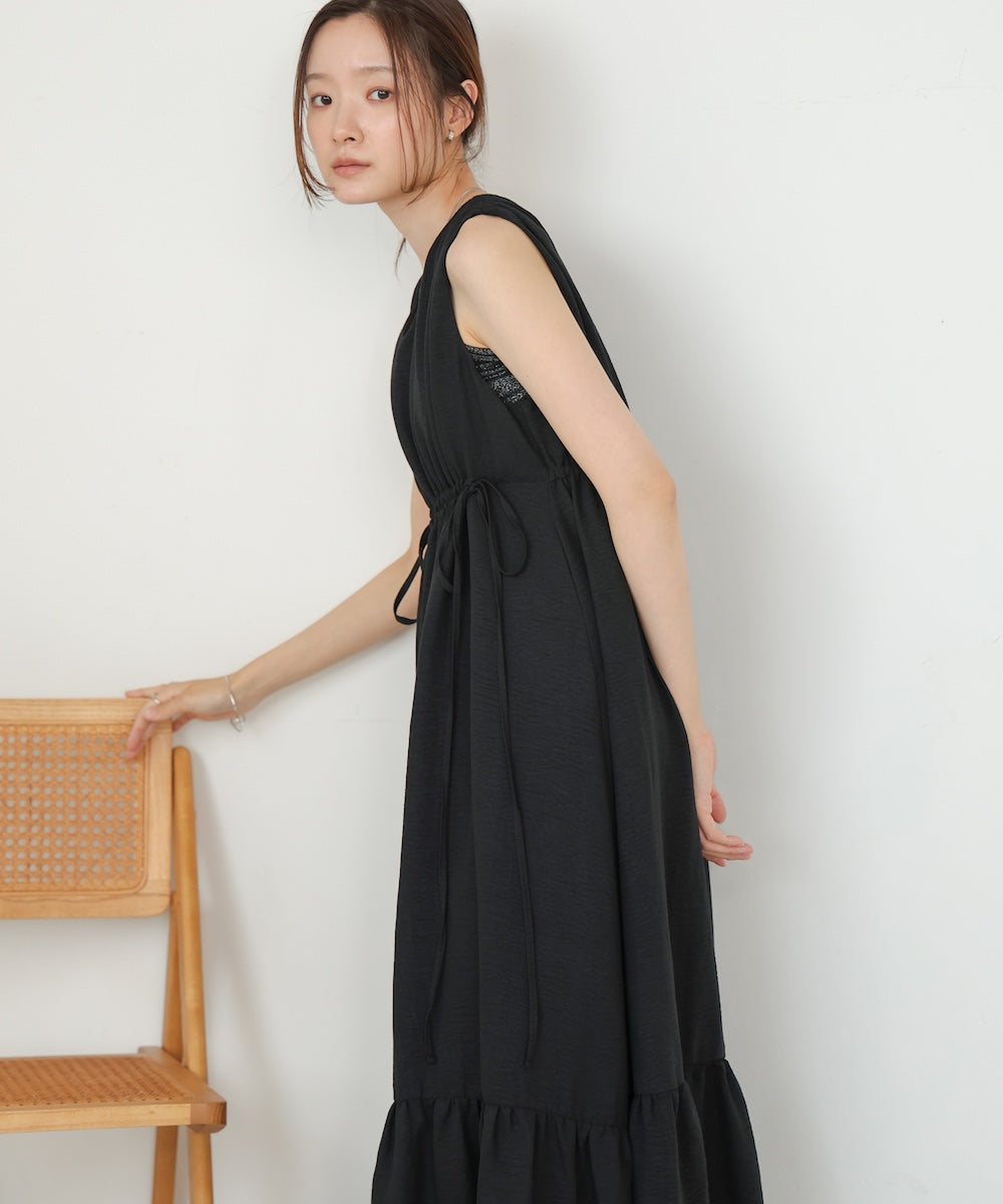 【S・Mサイズ展開あり】ノースリーブティアードギャザーワンピース