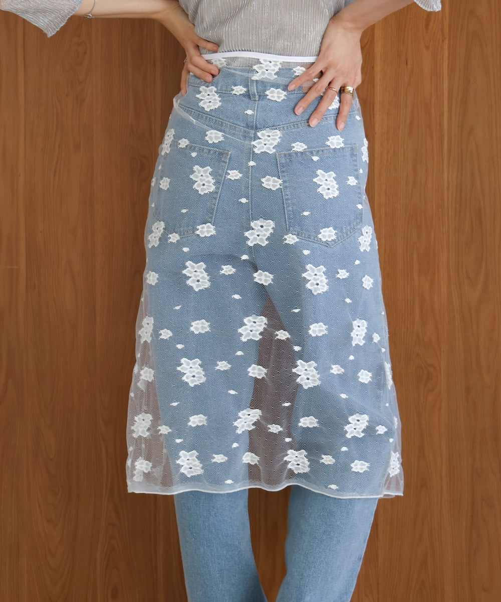 lace layered wrap skirt