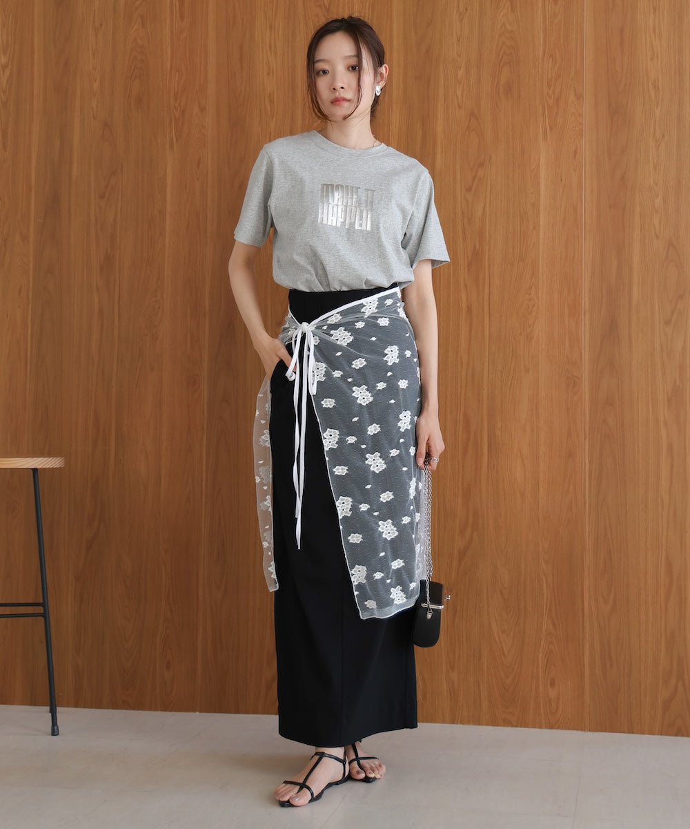 lace layered wrap skirt