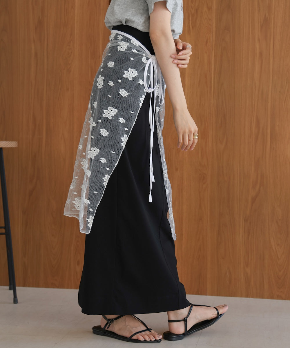 lace layered wrap skirt