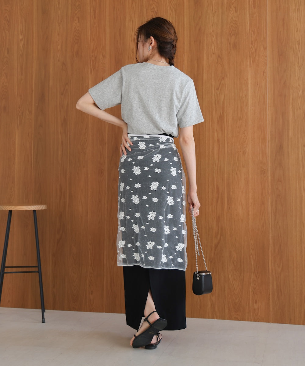 lace layered wrap skirt