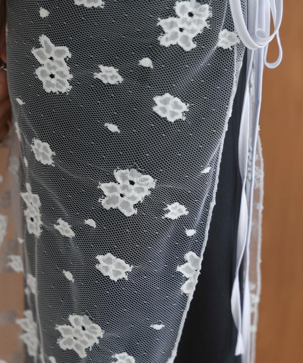 lace layered wrap skirt