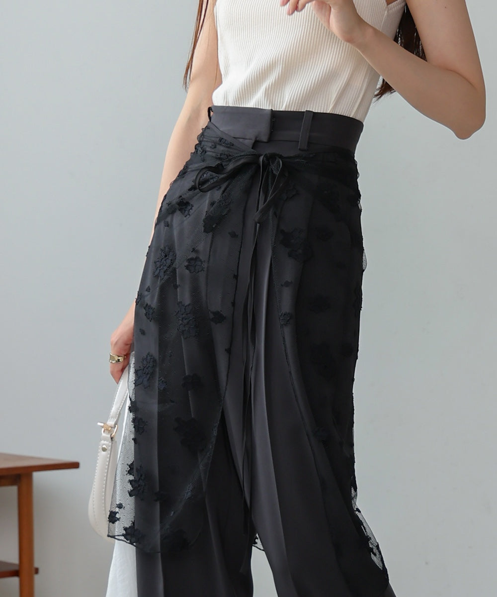 lace layered wrap skirt