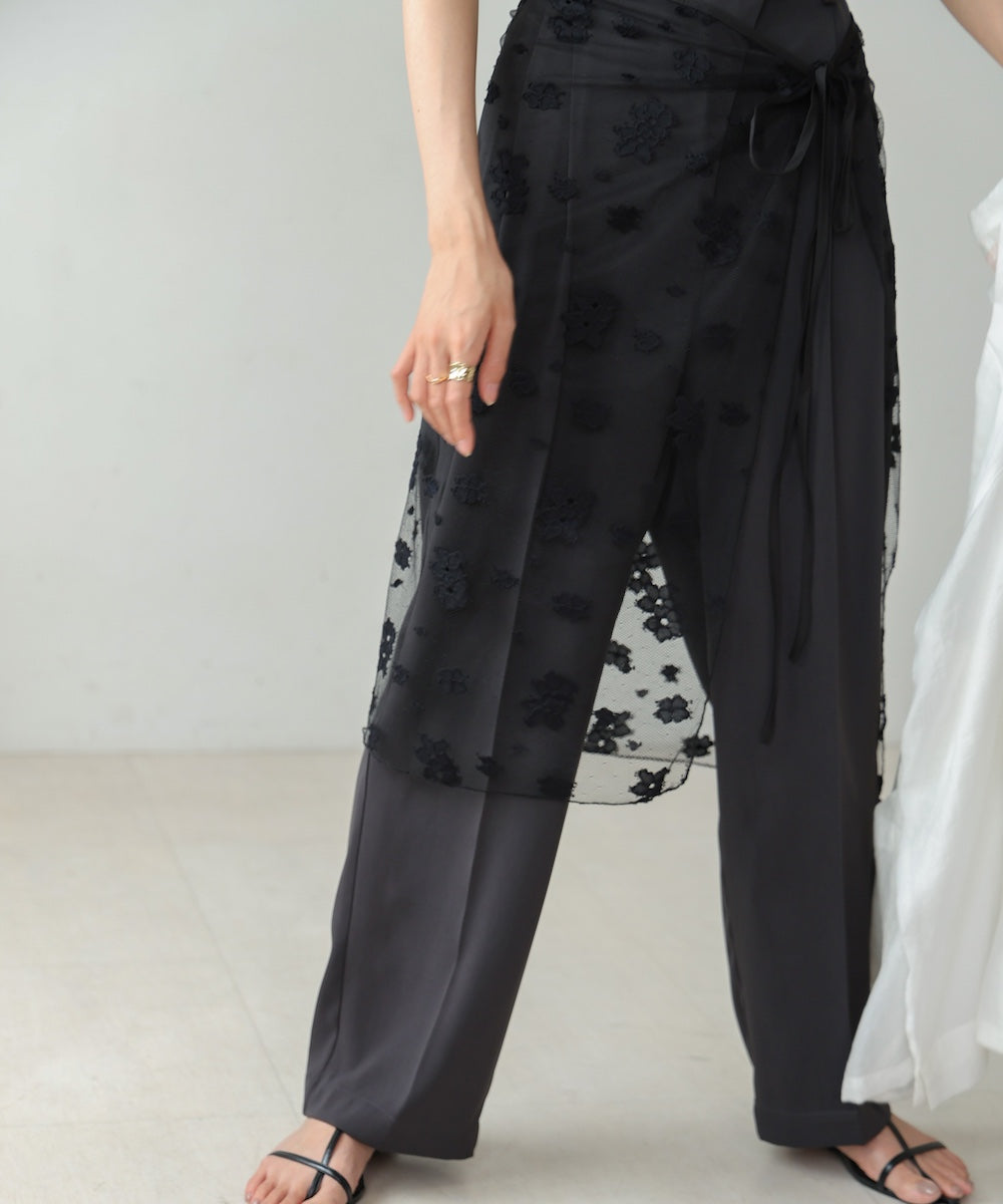 lace layered wrap skirt