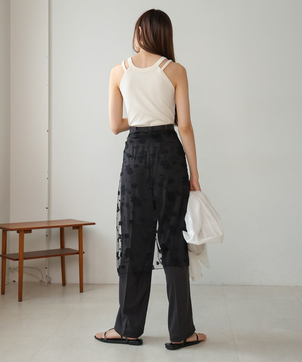 lace layered wrap skirt
