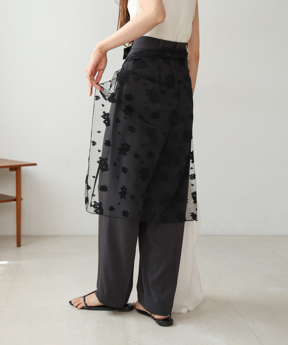 lace layered wrap skirt